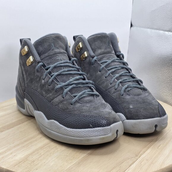 Jordan 12 Retro Womens Size 8 GS Mid Dark Grey 6.5Y EUC - Picture 5 of 9